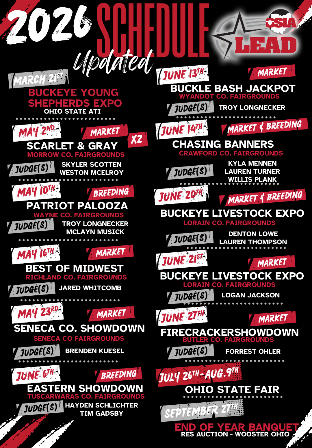 2026 LEAD Show Schedule